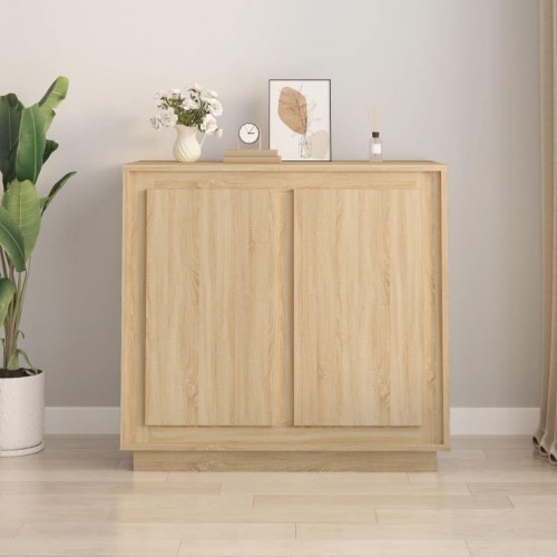 Skænk 80 x 34 x 75 cm i konstrueret træ - sonoma-eg