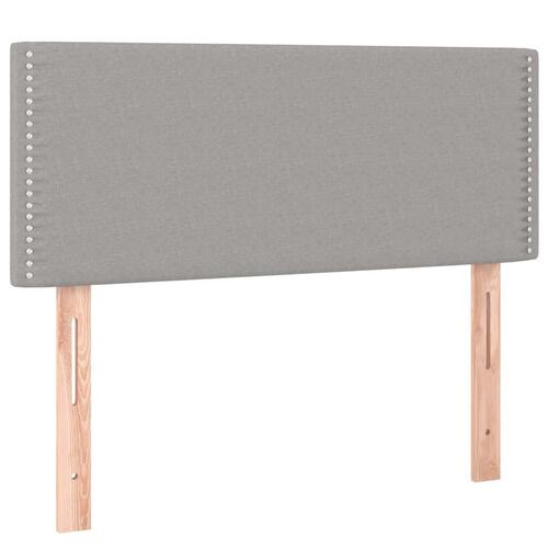 Sengegavl med LED-lys 100x5x78/88 cm stof lysegrå
