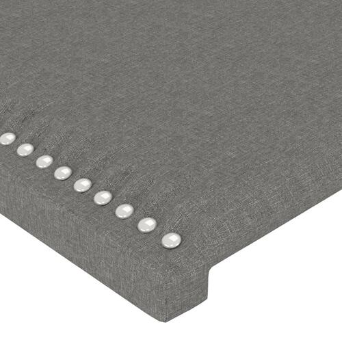 Sengegavl med LED-lys 100x5x78/88 cm stof mørkegrå