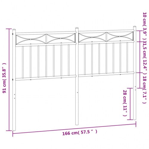Sengegavl 160 cm metal hvid
