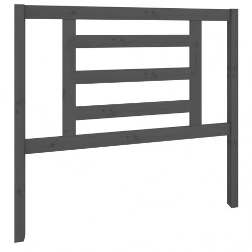 Sengegavl 106×4×100 cm i massivt fyrretræ - grå