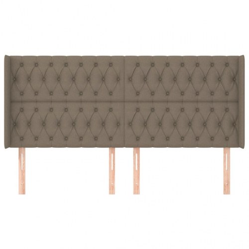 Sengegavl med kanter 203 x 16 x 118/128 cm - gråbrun
