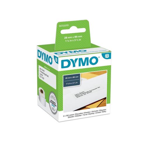 Printer labels Dymo 99010 28 x 89 mm LabelWriter™ Hvid Sort (6 enheder)