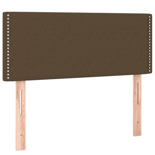 Sengegavl med LED-lys 100x5x78/88 cm stof mørkebrun