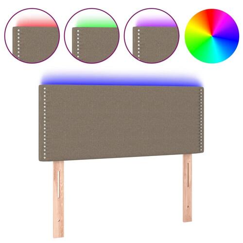 Sengegavl med LED-lys 100x5x78/88 cm stof gråbrun