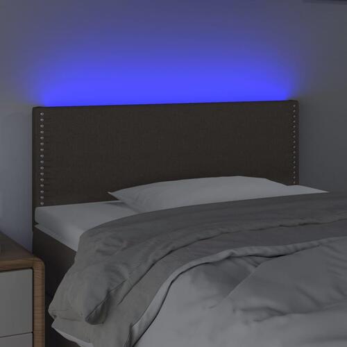 Sengegavl med LED-lys 100x5x78/88 cm stof gråbrun