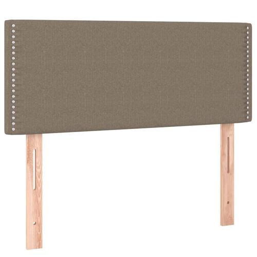 Sengegavl med LED-lys 100x5x78/88 cm stof gråbrun