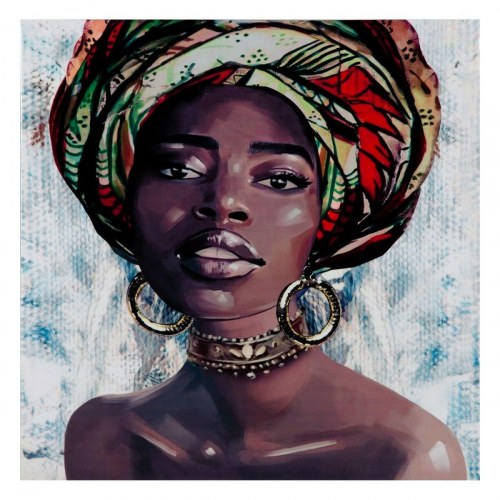 Lærred Afrikansk kvinde 60 x 2,5 x 60 cm