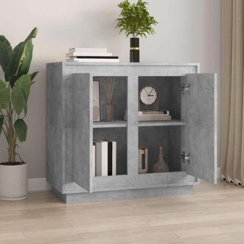 Skænk 80 x 34 x 75 cm i konstrueret træ - betongrå