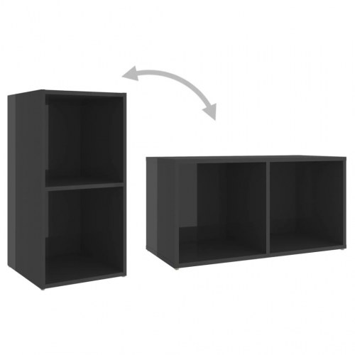 Tv-skab 72x35x36,5 cm konstrueret træ grå højglans