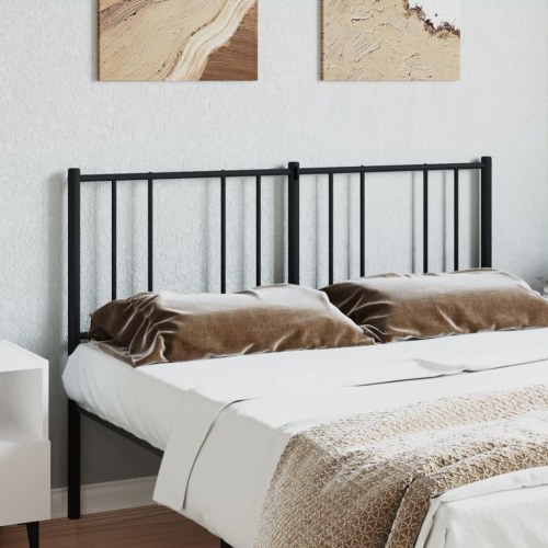 Sengegavl i metal 140 cm - sort, udskiftningsgavl