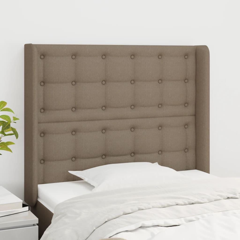 Sengegavl Med Kanter 83X16X78/128 Cm Stof - Gråbrun / 83 x 16 x 118/128 cm