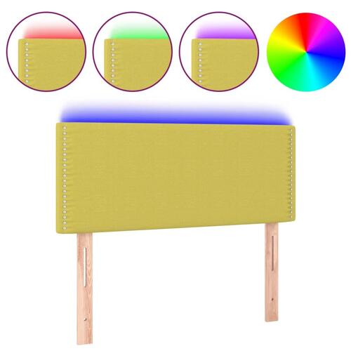 Sengegavl med LED-lys 100x5x78/88 cm stof grøn
