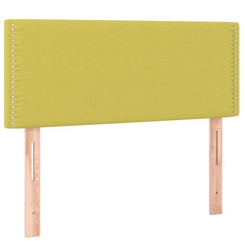 Sengegavl med LED-lys 100x5x78/88 cm stof grøn