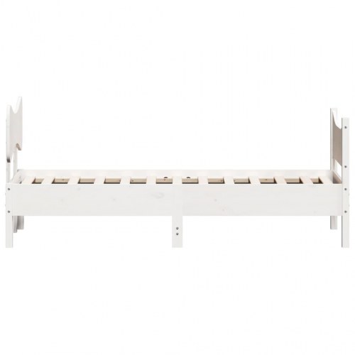 Sengeramme i massivt fyrretræ 75 x 190 cm - hvid