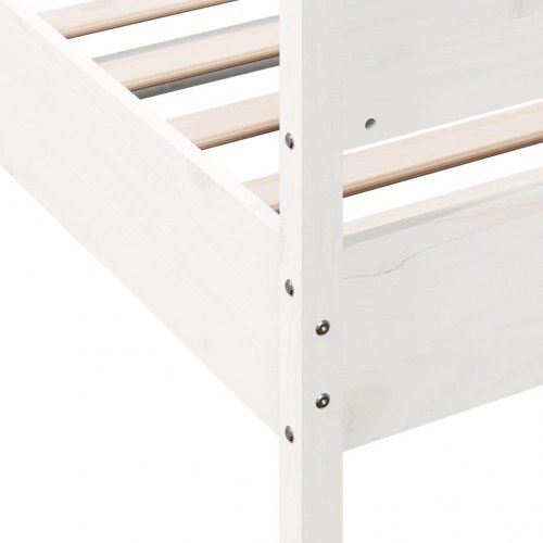 Sengeramme i massivt fyrretræ 75 x 190 cm - hvid