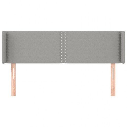 Sengegavl med kanter 147 x 16 x 78/88 cm - lysegrå