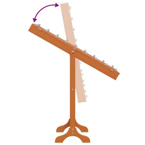 Fritstående spejl med LED 34x37x146 cm brun