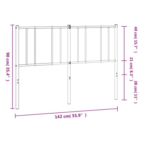Sengegavl i metal 135 cm - sort