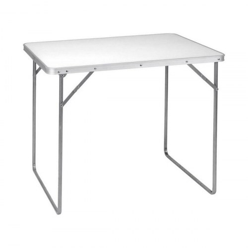 Sammenklappeligt campingbord i aluminium - 80 × 60 × 69 cm, hvid
