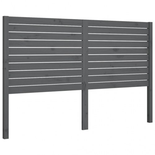 Sengegavl 126 × 4 × 100 cm - massivt fyrretræ, grå