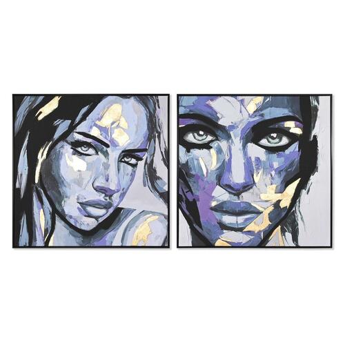 Maleri 103 x 4,5 x 103 cm Dame Moderne (2 enheder)