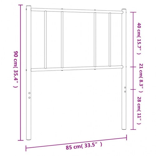 Udskiftningsgavl i metal 80 cm - sort