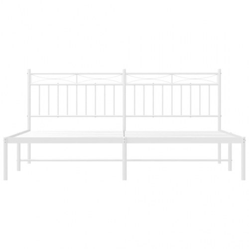 Sengeramme med sengegavl i metal - 183 x 213 cm, hvid