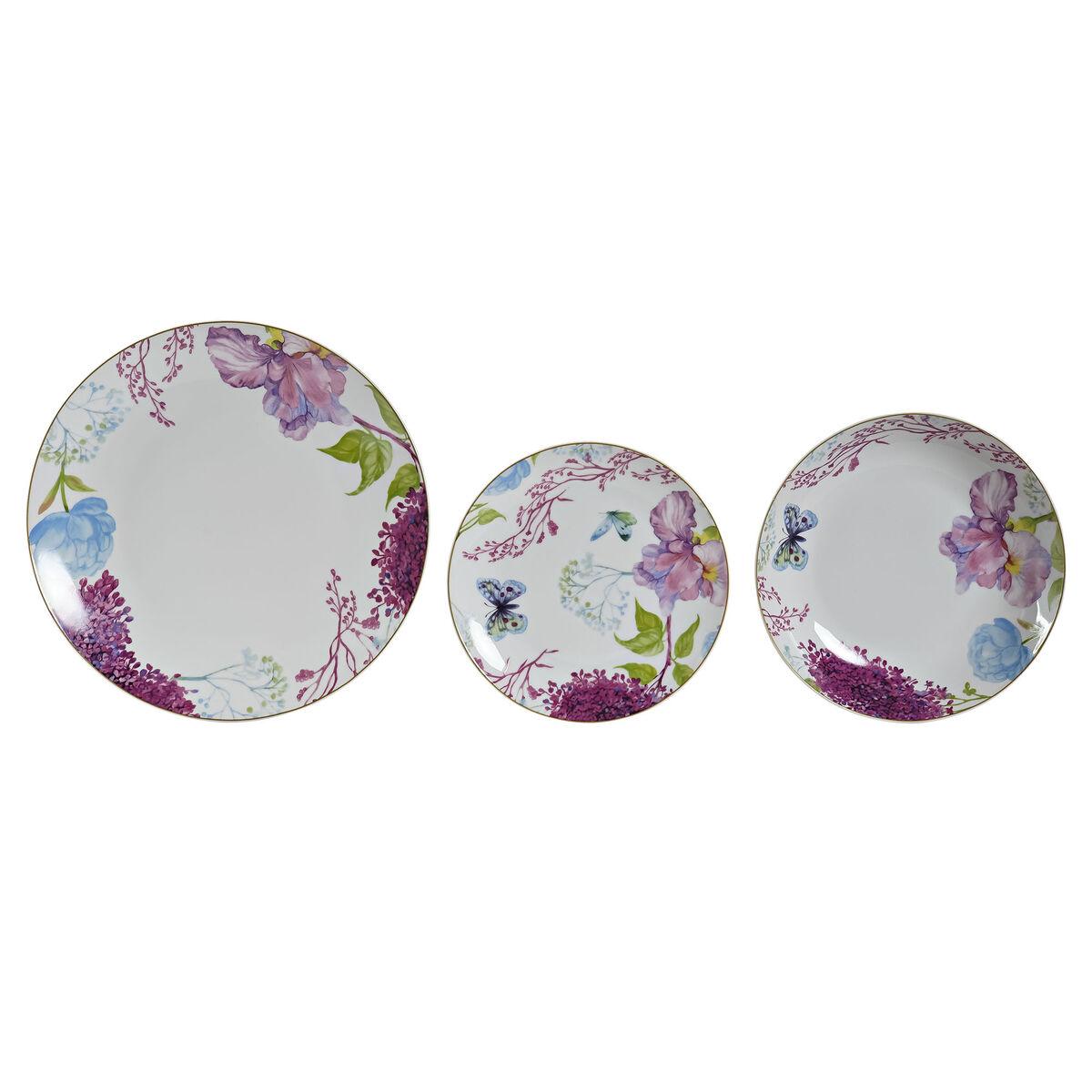 Spisestel Blå Hvid Grøn Pink Porcelæn Sommerfugl 18 Dele