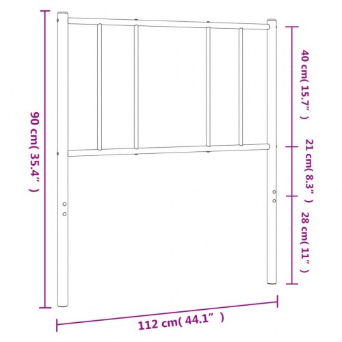 Sengegavl i metal 107 cm - sort