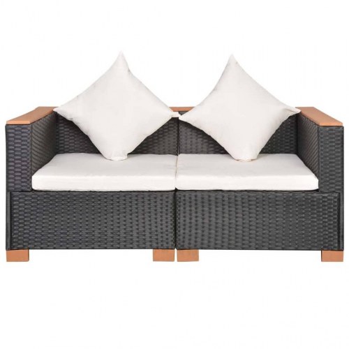 Havesofa polyrattan sort