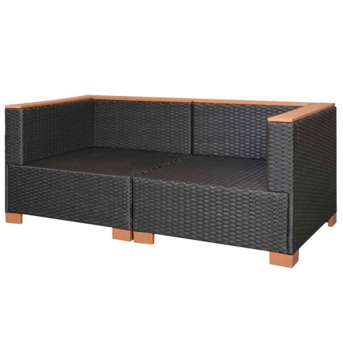 Havesofa polyrattan sort