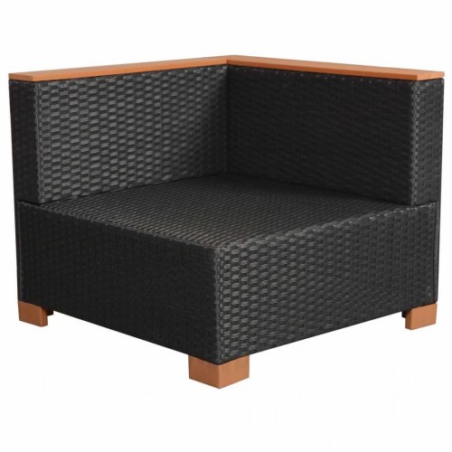 Havesofa polyrattan sort