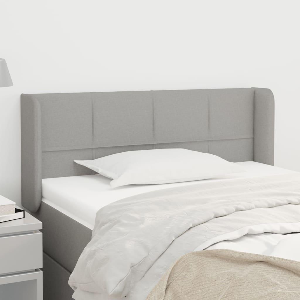 Sengegavl Med Kanter 83X16X78/128 Cm Stof - Lysegrå / 83 x 16 x 78/88 cm