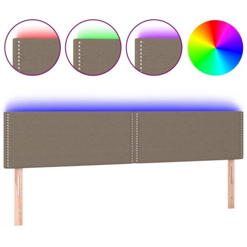 Sengegavl med LED-lys 160x5x78/88 cm stof gråbrun