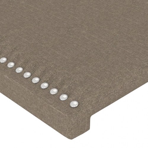Sengegavl med LED-lys 160x5x78/88 cm stof gråbrun