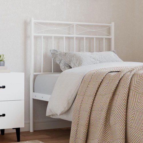Sengegavl i metal 75 cm - hvid, klassisk design