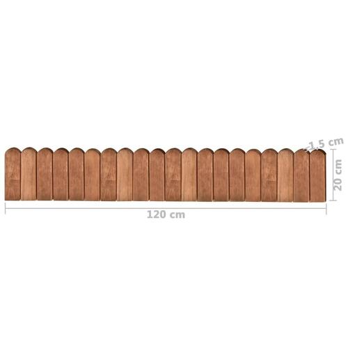 Bedkanter i ruller 3 stk. 120 cm imprægneret fyrretræ