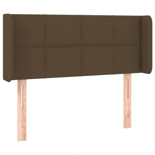 Sengegavl med kanter 93 x 16 x 78/88 cm stof - mørkebrun
