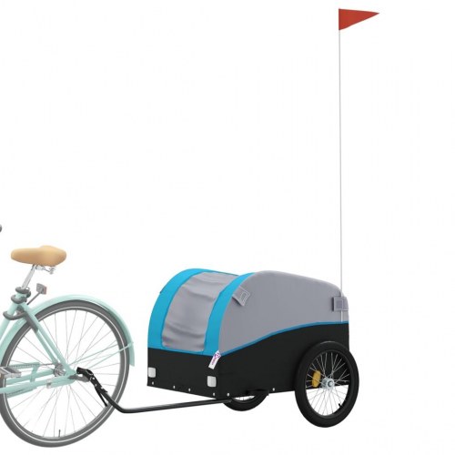 Cykelanhænger 45 kg i jern sort og blå