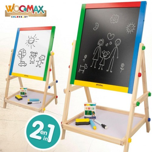 Woomax 2-i-1 dobbeltsidet tavle - 5 dele, 37,5 × 65 × 30,5 cm (4 enheder)
