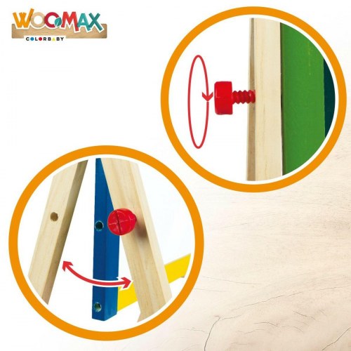 Woomax 2-i-1 dobbeltsidet tavle - 5 dele, 37,5 × 65 × 30,5 cm (4 enheder)