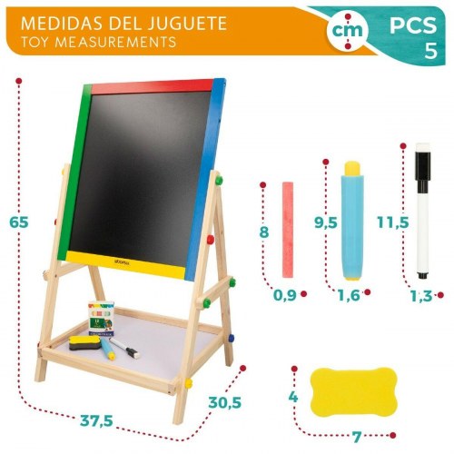 Woomax 2-i-1 dobbeltsidet tavle - 5 dele, 37,5 × 65 × 30,5 cm (4 enheder)