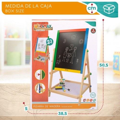 Woomax 2-i-1 dobbeltsidet tavle - 5 dele, 37,5 × 65 × 30,5 cm (4 enheder)