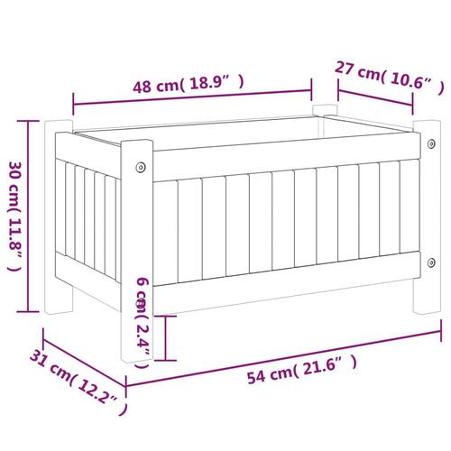 Plantekasse med for 54x31x30 cm massivt akacietræ