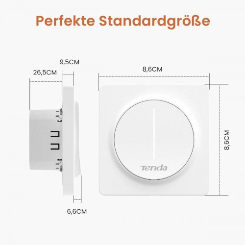 Smart lysdæmper Wi‑Fi - Tenda SS9, hvid