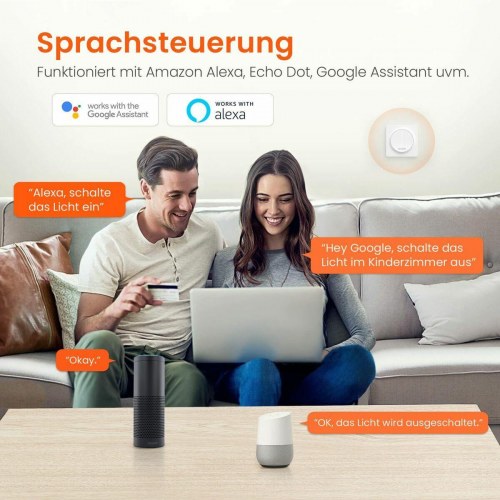 Smart lysdæmper Wi‑Fi - Tenda SS9, hvid