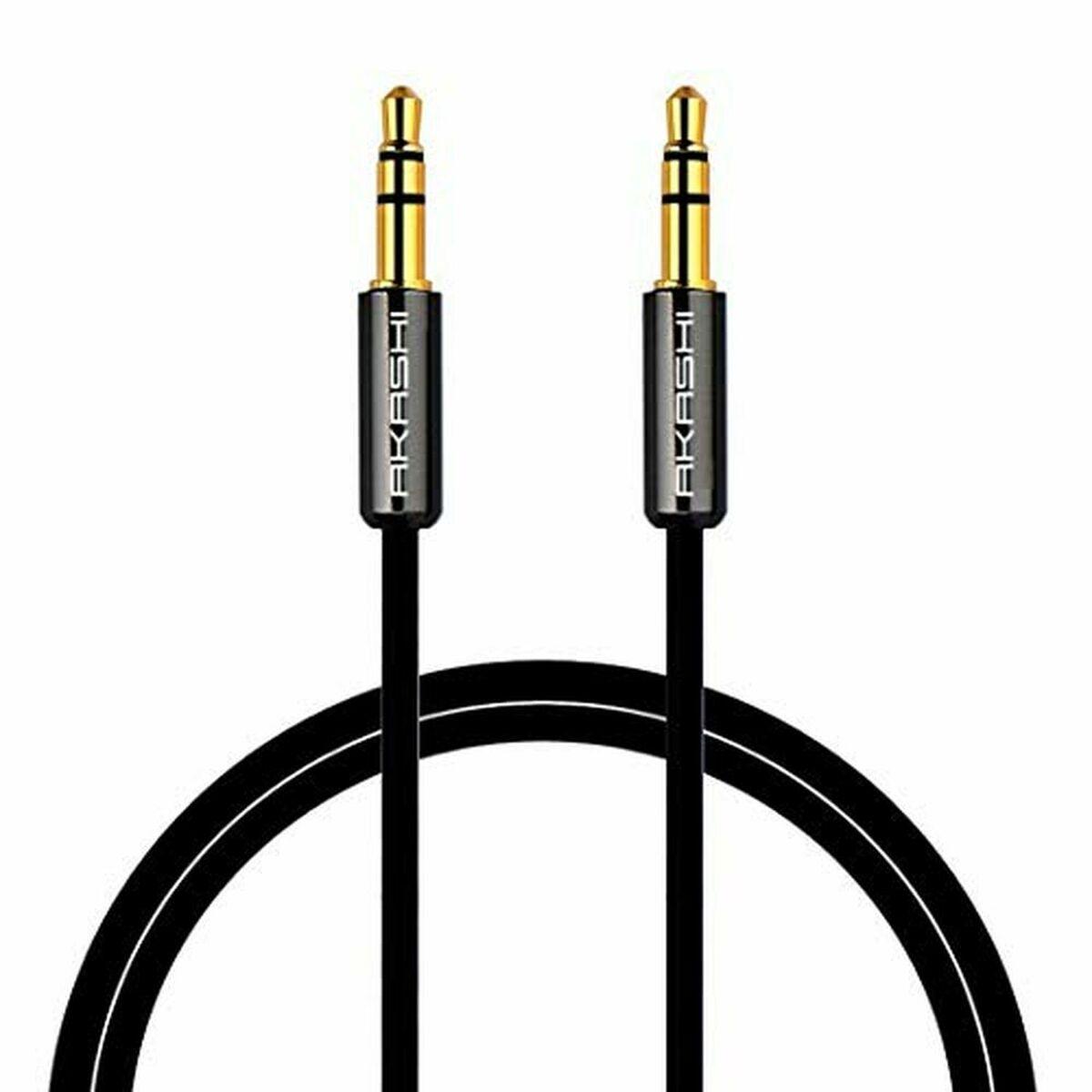 AUX kabel 3,5 mm - Akashi - 1 m - Sort