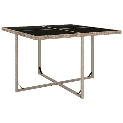 Udendørs spisebordssæt 9 dele med hynder polyrattan beige