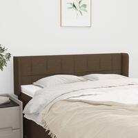 Sengegavl med kanter 147x16x78/88 cm stof mørkebrun